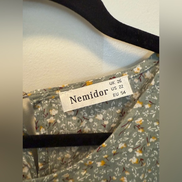 NWOT Nemidor Floral Maxi Dress in Mint Green - Size 22 - Picture 8 of 13